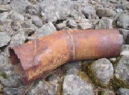piece of penstock recorded on top of tailings