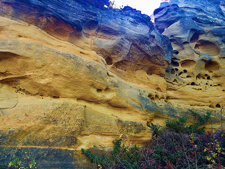 colorful rock face