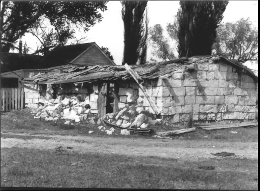 Crumbling West and South Walls of the Sodhouse Ranch Stone Cellar in 1977 (FWS – National Register Nomination Form #79002061)