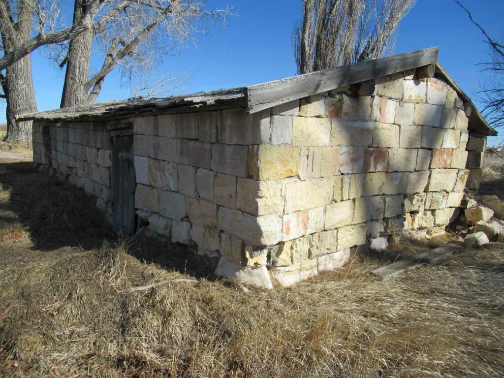 West and South Walls of the Sodhouse Ranch Stone Cellar in 2020 (FWS)
