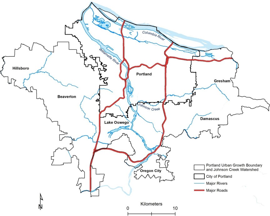 Buried streams were mapped in a study area which includes the Portland, Oregon Urban Growth Boundary and Johnson Creek Watershed.